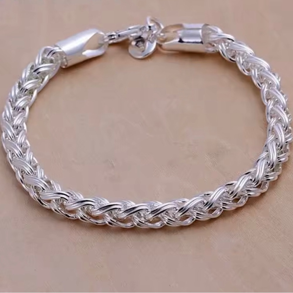 Sterling Silver Braided Rope Bracelet